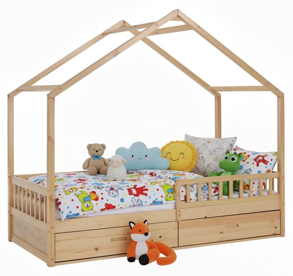KONDELA Montessori posteľ, 90x200, prírodná, masív, BIANKA