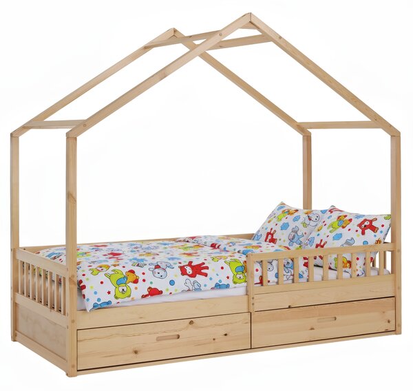KONDELA Montessori posteľ, 90x200, prírodná, masív, BIANKA