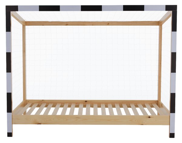 KONDELA Montessori posteľ, prírodná/biela/čierna, 90x200, FUTAL