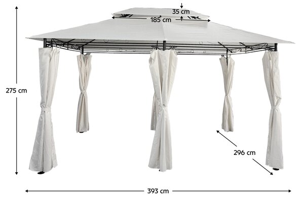 KONDELA Záhradný altánok 3x4 m, béžová, TABARI