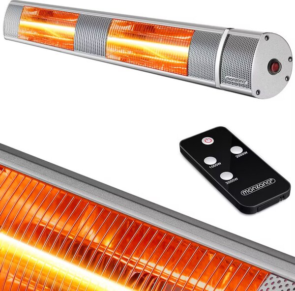 Sálavý ohrievač 3000 W - strieborný