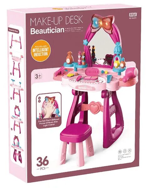 Baby Mix Detský toaletný stolík so stoličkou ružová
