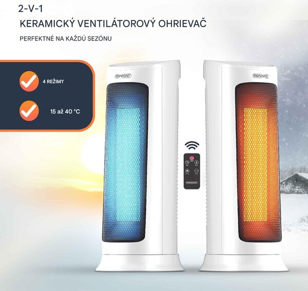 Ventilátorový ohrievač 2000 W - biely