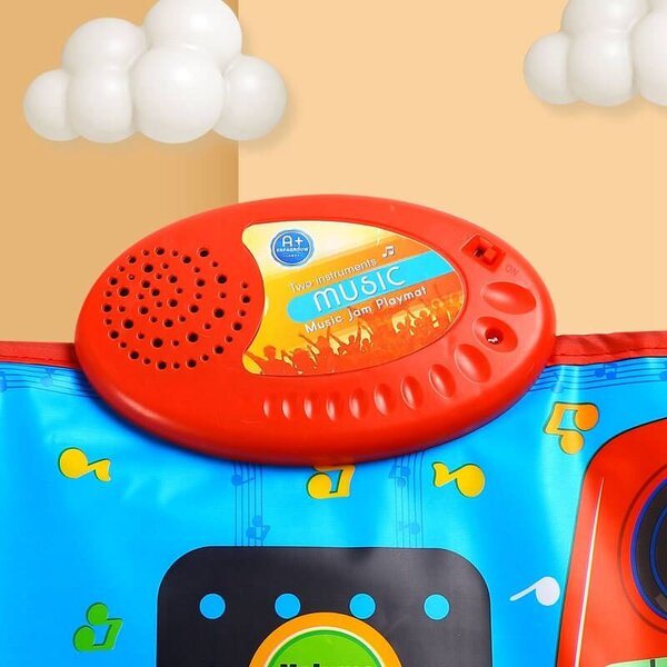 Hudobná podložka 2v1 Klavír Klávesy Bubon pre batoľatá dotyková hudobná hracia podložka modrá- CAB Toys
