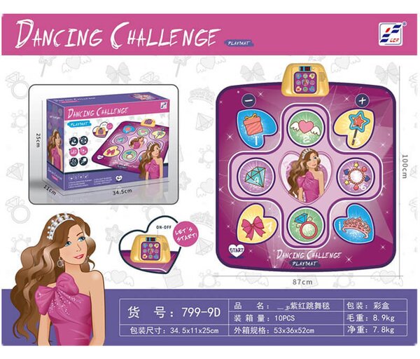 Hudobná podložka Dancing Challenge dotyková hudobná hracia podložka ružová - CAB Toys