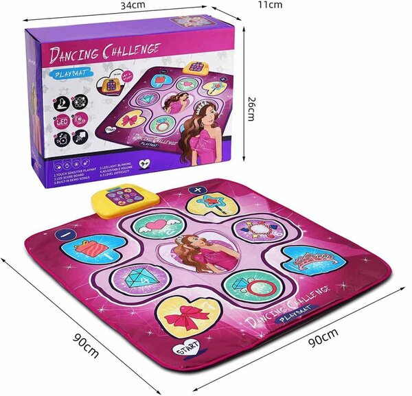 Hudobná podložka Dancing Challenge dotyková hudobná hracia podložka ružová - CAB Toys