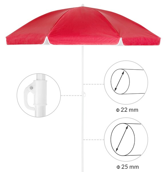 Slnečník Crete Ø200 cm - červený