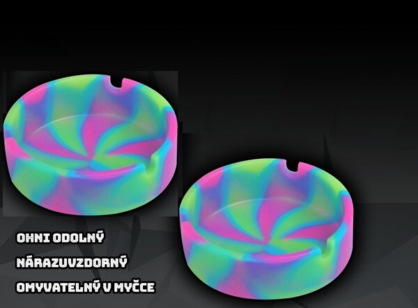 Bezdoteku "Nezničiteľný" silikónový popolník Multicolor