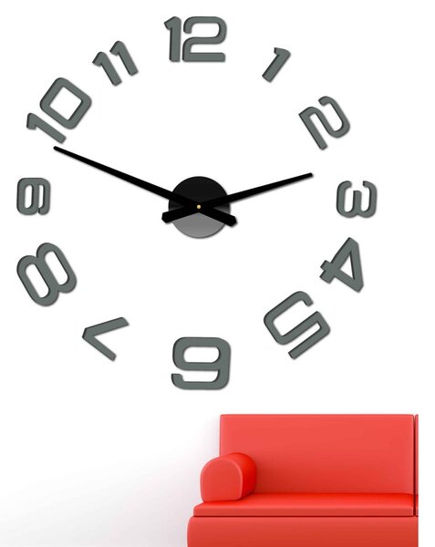 Moderné nalepovacie nástenné hodiny | 3D hodiny 12S053-Wanduhr HEU-
