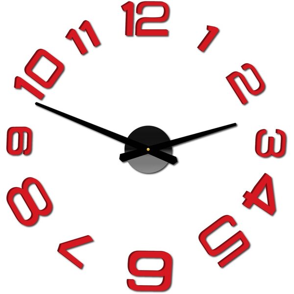 Moderné nalepovacie nástenné hodiny | 3D hodiny 12S053-Wanduhr HEU-