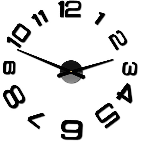 Moderné nalepovacie nástenné hodiny | 3D hodiny 12S053-Wanduhr HEU-