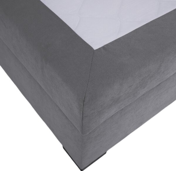 KONDELA Boxspringová pocketová posteľ, 200x200, sivá, APRIL