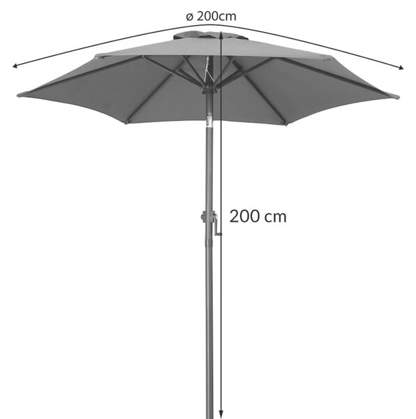 Záhradný slnečník Fiji Ø200 cm - antracit