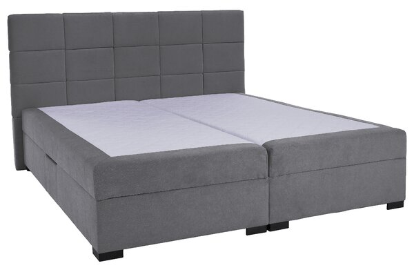 KONDELA Boxspringová pocketová posteľ, 200x200, sivá, APRIL