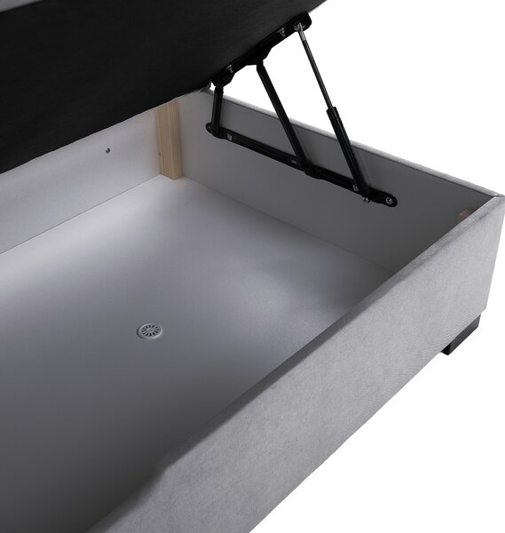 KONDELA Boxspringová pocketová posteľ, 200x200, sivá, APRIL