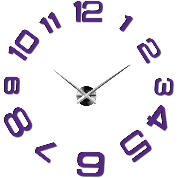 Moderné nalepovacie nástenné hodiny | 3D hodiny 12S053-Wanduhr HEU-