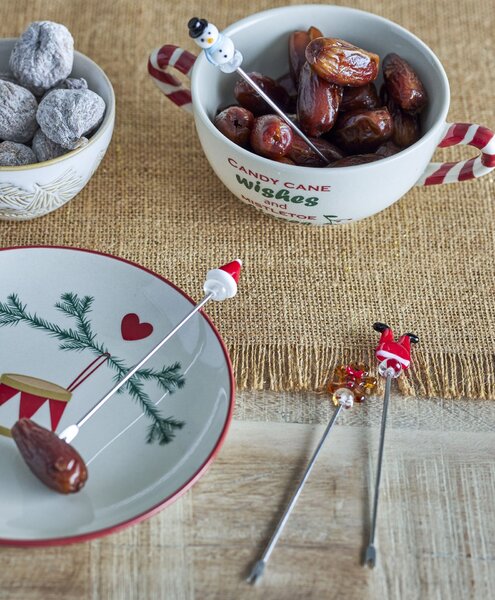 Koktejlová vidlička Feliz Red – set 4 ks