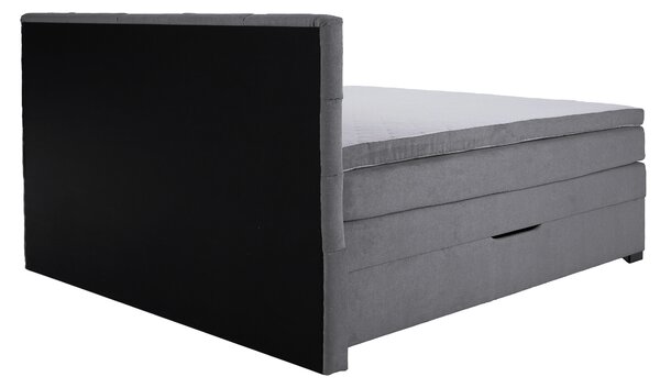 KONDELA Boxspringová pocketová posteľ, 200x200, sivá, APRIL