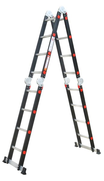Multifunkčný hliníkový rebrík Premium - čierny