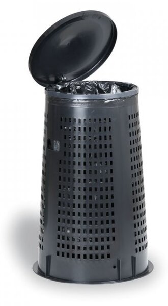 Vonkajší odpadkový kôš - plastový, 120 l, čierna