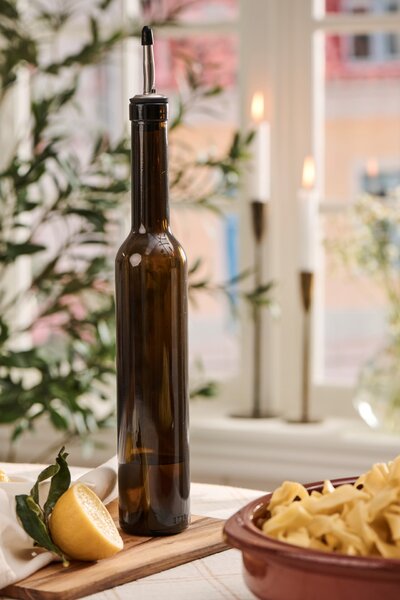 Sklenená fľaša na olej / ocet Olive Green 390 ml