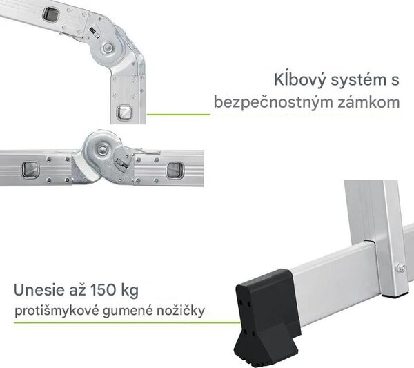 Hliníkový multifunkčný rebrík 360 cm