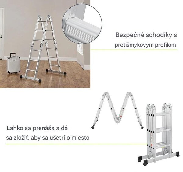 Hliníkový multifunkčný rebrík 360 cm