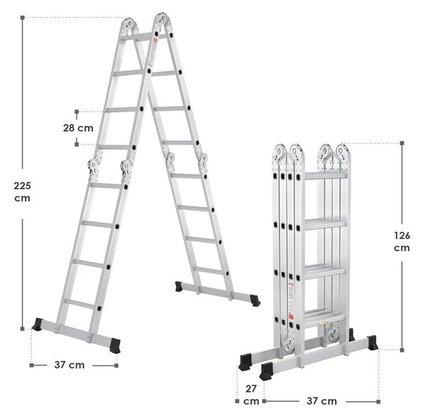 Hliníkový multifunkčný rebrík 470 cm