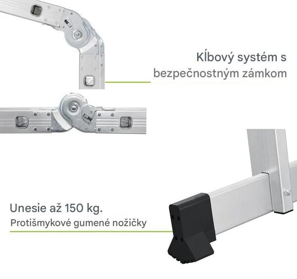 Hliníkový multifunkčný rebrík 470 cm