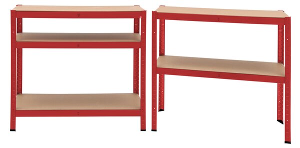 Regál 180x90x40 cm - červený