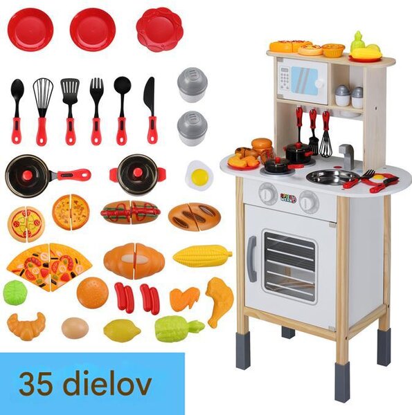 Detská drevená kuchynka - farebná