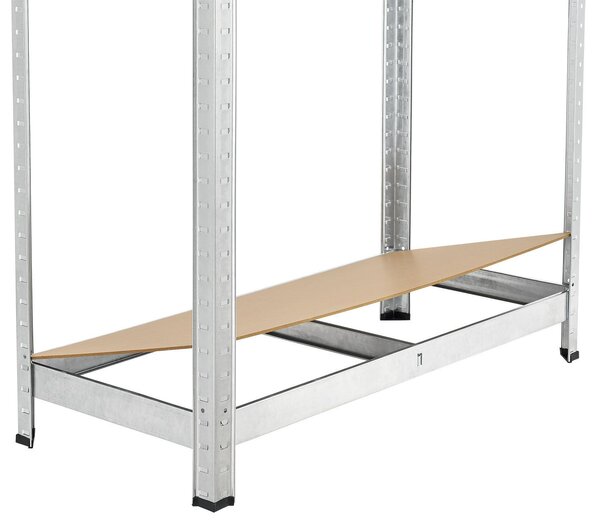 Rohový regál Basic 180x70x40 cm - strieborný