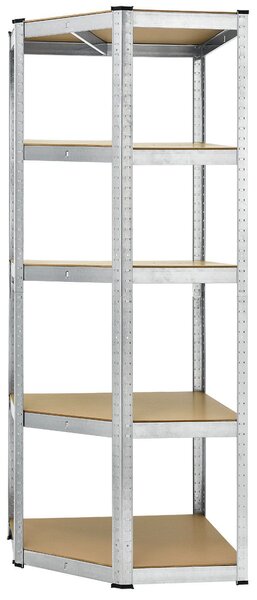 Rohový regál Basic 180x70x40 cm - strieborný