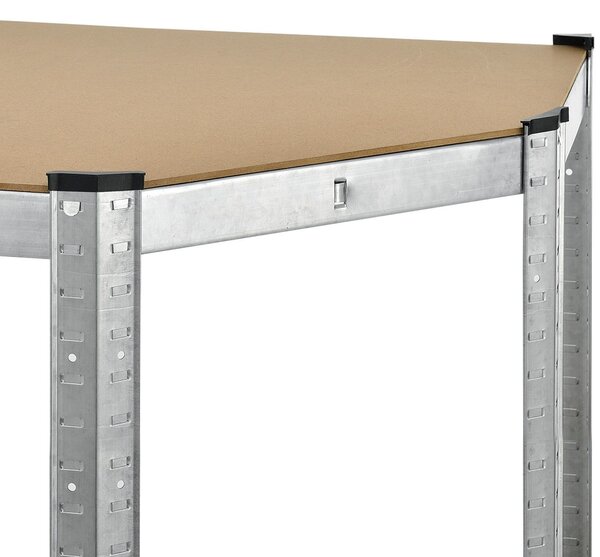 Rohový regál Basic 180x70x40 cm - strieborný