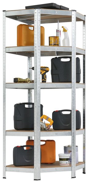 Rohový regál Basic 180x70x40 cm - strieborný