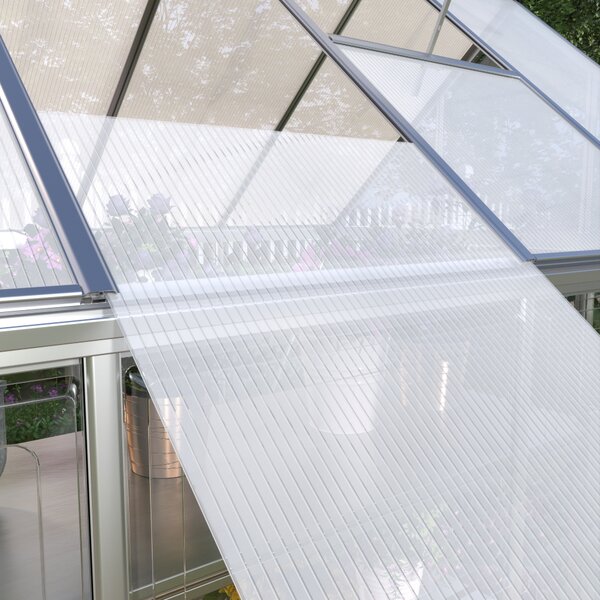 Skleník so základňou BestBerg SH-9 / 9 m² / 480 x 182 x 208 cm / strieborná