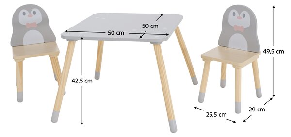 KONDELA Detský set 1+2, motív tučniak, SAVER TYP 2