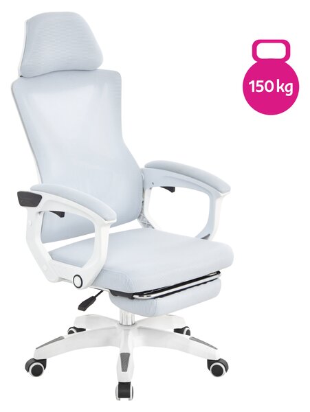 KONDELA Kancelárske kreslo, svetlosivá/biela, nosnosť 150 kg, MALVIN