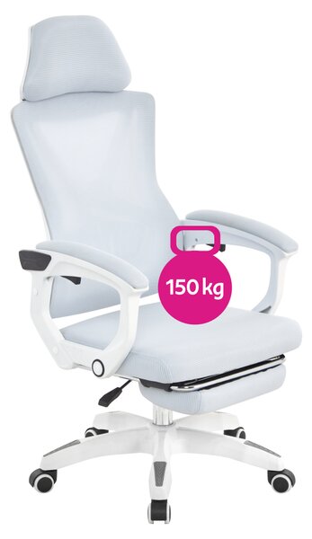 KONDELA Kancelárske kreslo, svetlosivá/biela, nosnosť 150 kg, MALVIN