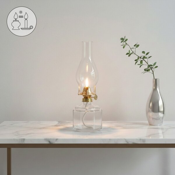 Brilagi - Petrolejová lampa MERLIN priehľadná