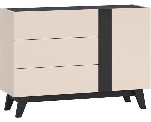 MEBLINE Komoda SABLE 04 kašmír / čierna