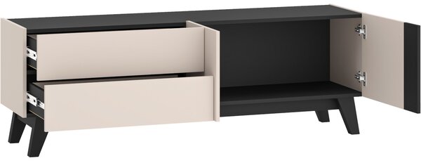 MEBLINE Komoda RTV SABLE 05 kašmír / čierna