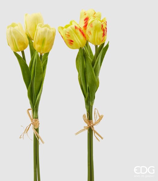 Umělá květina svazek tulipánů žlutý 1ks, 35 cm