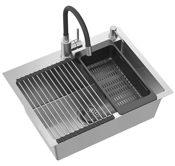 Oceľové umývadlo LUKE 110 WORKSTATION BRUSH NICKEL