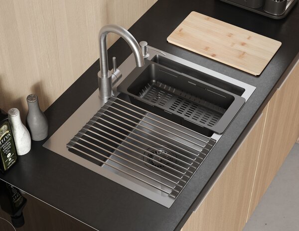 Oceľové umývadlo LUKE 110 WORKSTATION BRUSH NICKEL