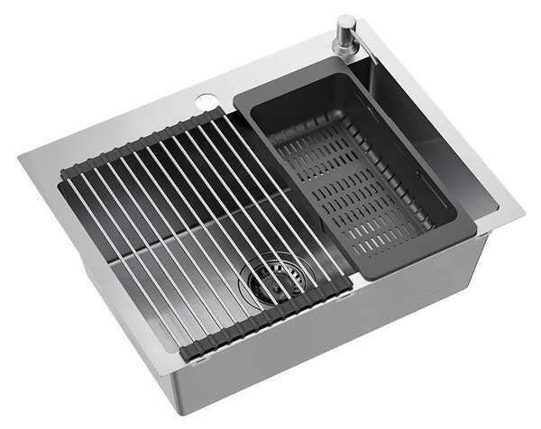 Oceľové umývadlo LUKE 110 WORKSTATION BRUSH NICKEL