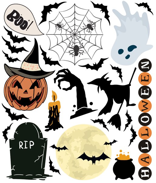 60x70cm Halloween - textilná nálepka na stenu