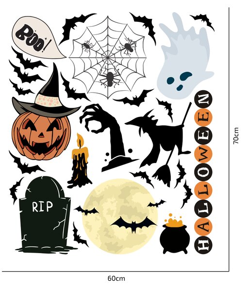 60x70cm Halloween - textilná nálepka na stenu