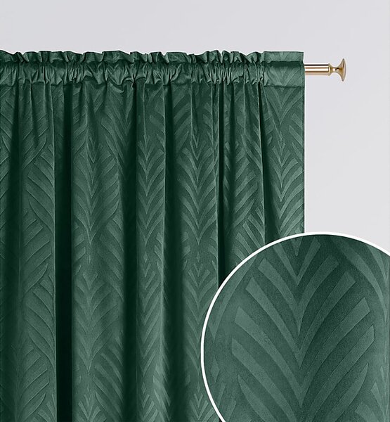 Zelený jednofarebný záves Leafly 140×250 na páske