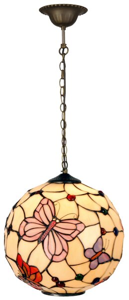 Závesná Tiffany lampa Ø30 MOTÝLE